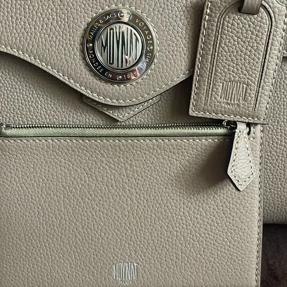 Discontinued MOYNAT Voyage Taurillon Blush PM Touterelle w/zip pouch & dust bags - Picture 4 of 15